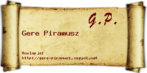 Gere Piramusz névjegykártya